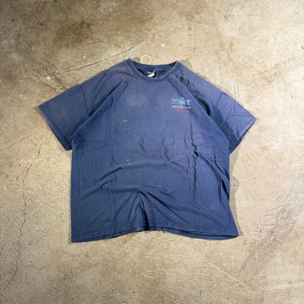 Y2K Sun Faded Architecture Graphic T-Shirt